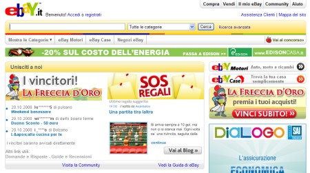 home page di ebay italia