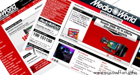 pagine di acquisto sul portale di elettronica mediaworld di mediamarket spa